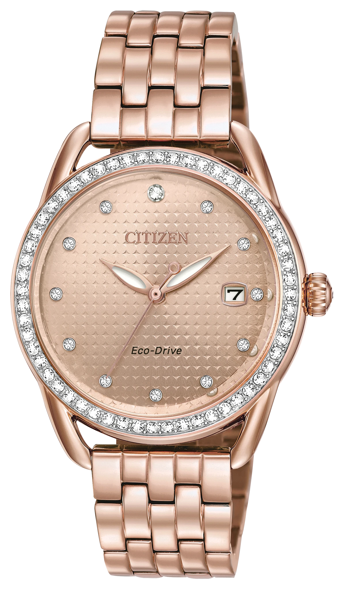 LTR - Ladies Eco-Drive FE6113-57X Pink Gold-tone Crystal Watch
